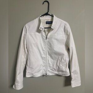Ralph Lauren Polo Golf Full Zip White Jacket Womens Size Large Cotton Light